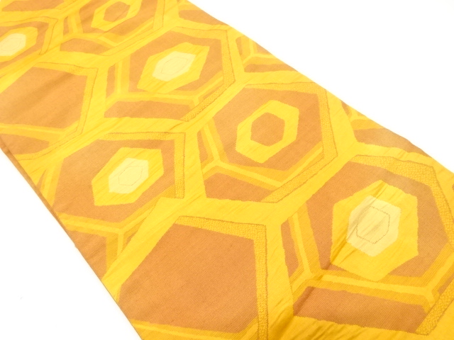 幾何学模様織り出し名古屋帯